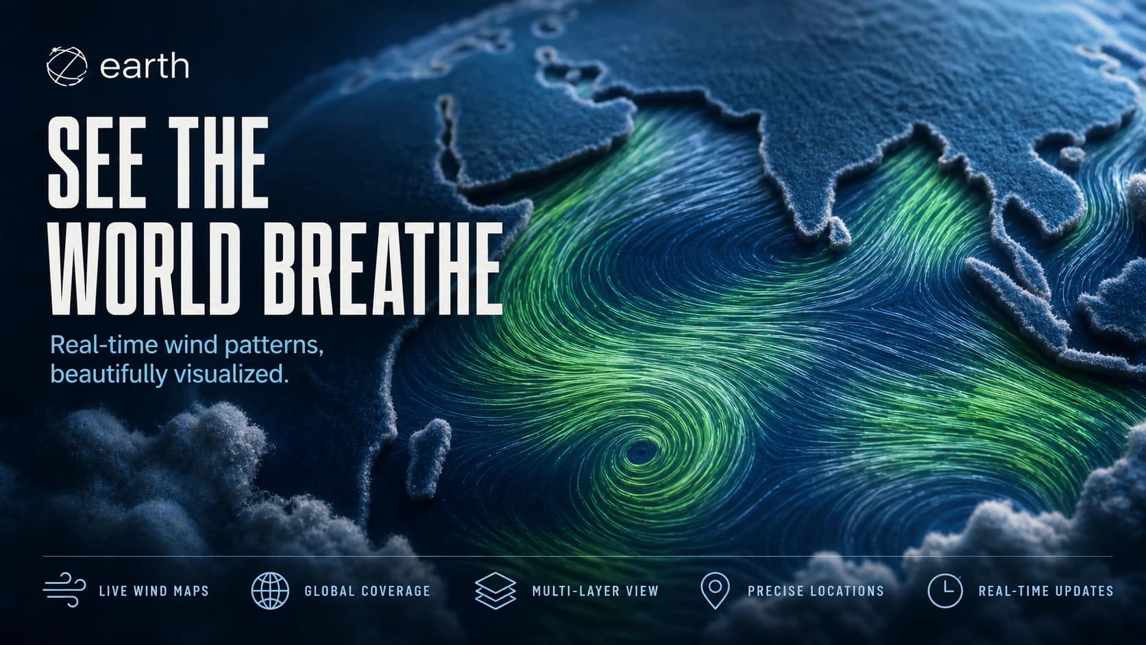 Earth real-time wind map